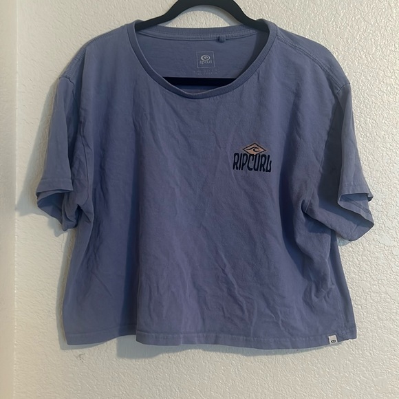 Ripcurl blue cropped tee, size L - Picture 1 of 2